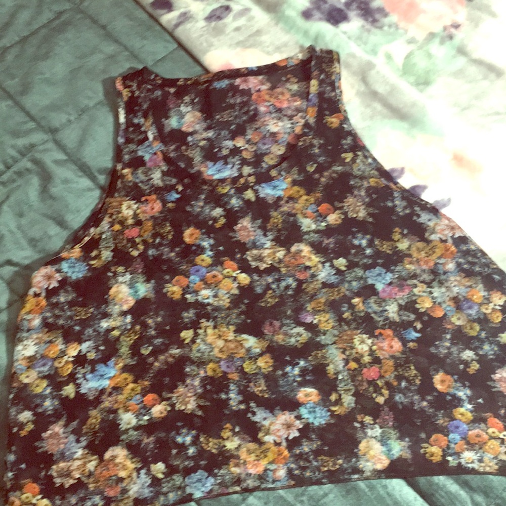 Sheer layering floral top